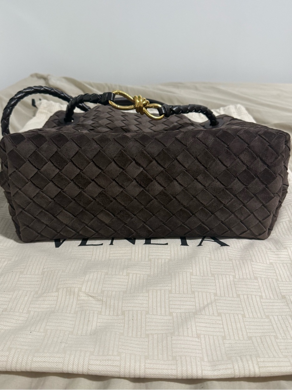 Bottega Veneta Andiamo Suede medium Fondant - Picture 9 of 13